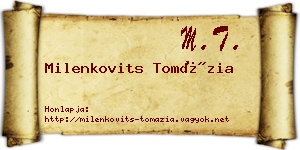 Milenkovits Tomázia névjegykártya